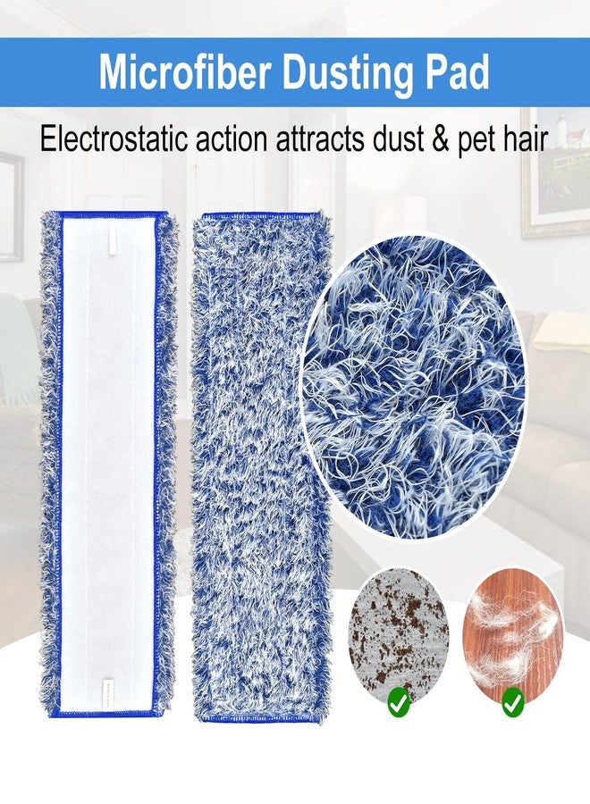 DLAIMI 4 Pack Microfiber Cleaning Pad for Bona Mop Safe for Hardwood & Hard Surface Floors Dry Wet Floor Cleaning - Includes 2 Microfiber Cleaning Pad and 2 Dusting Pad - Microfiber Mop Pads for 18Inch Mop - Image 3